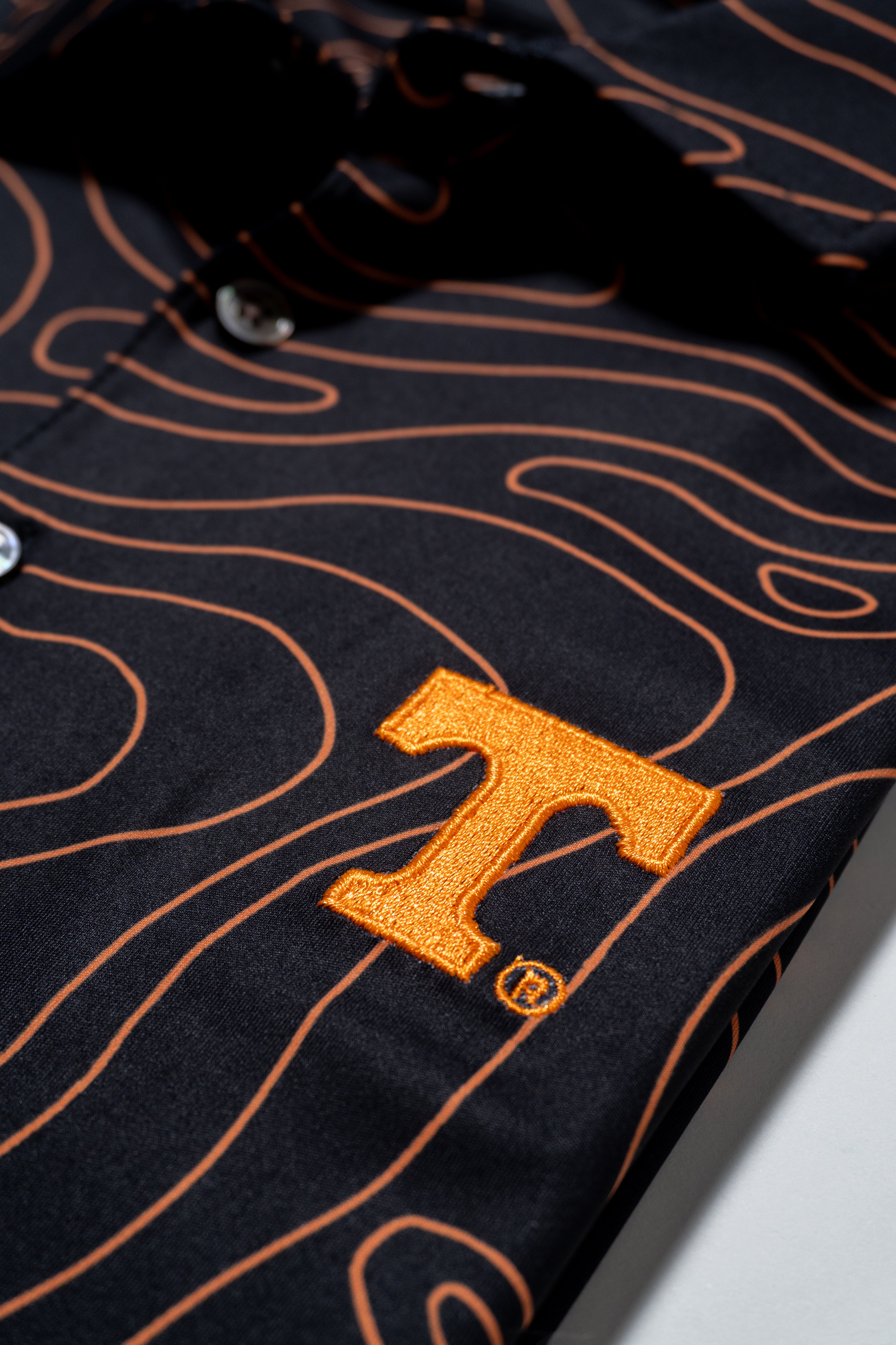 UT Topographic Black and Orange Golf Polo