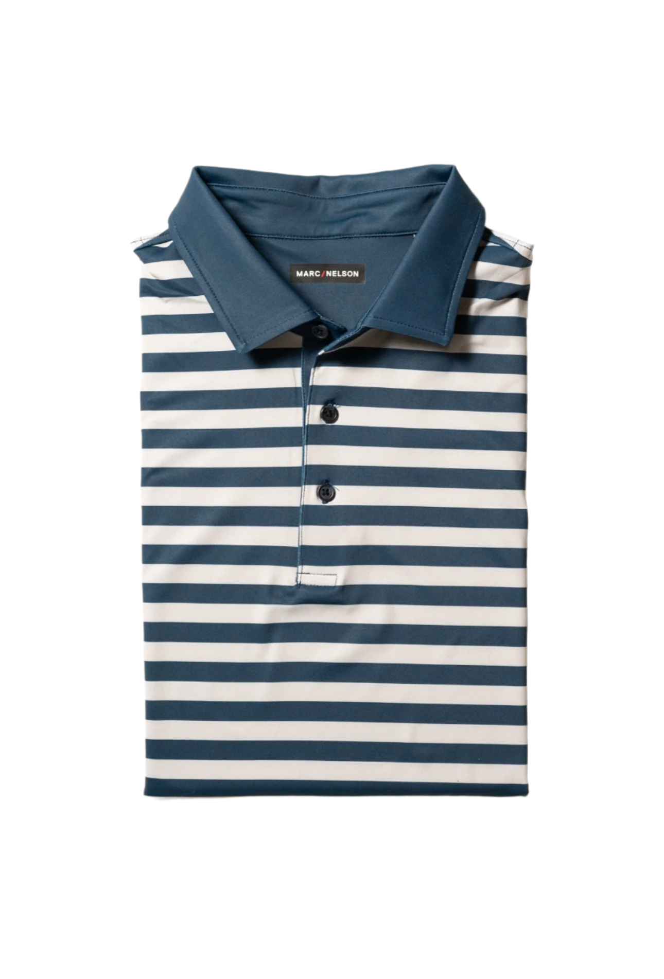 Navy and Gray Stripe Golf Polo