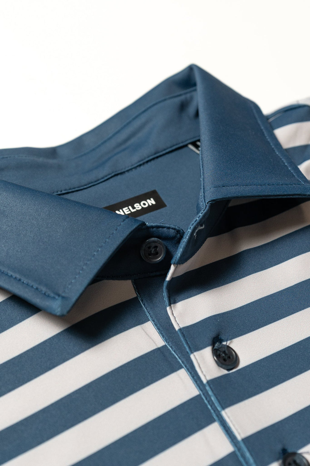 Navy and Gray Stripe Golf Polo