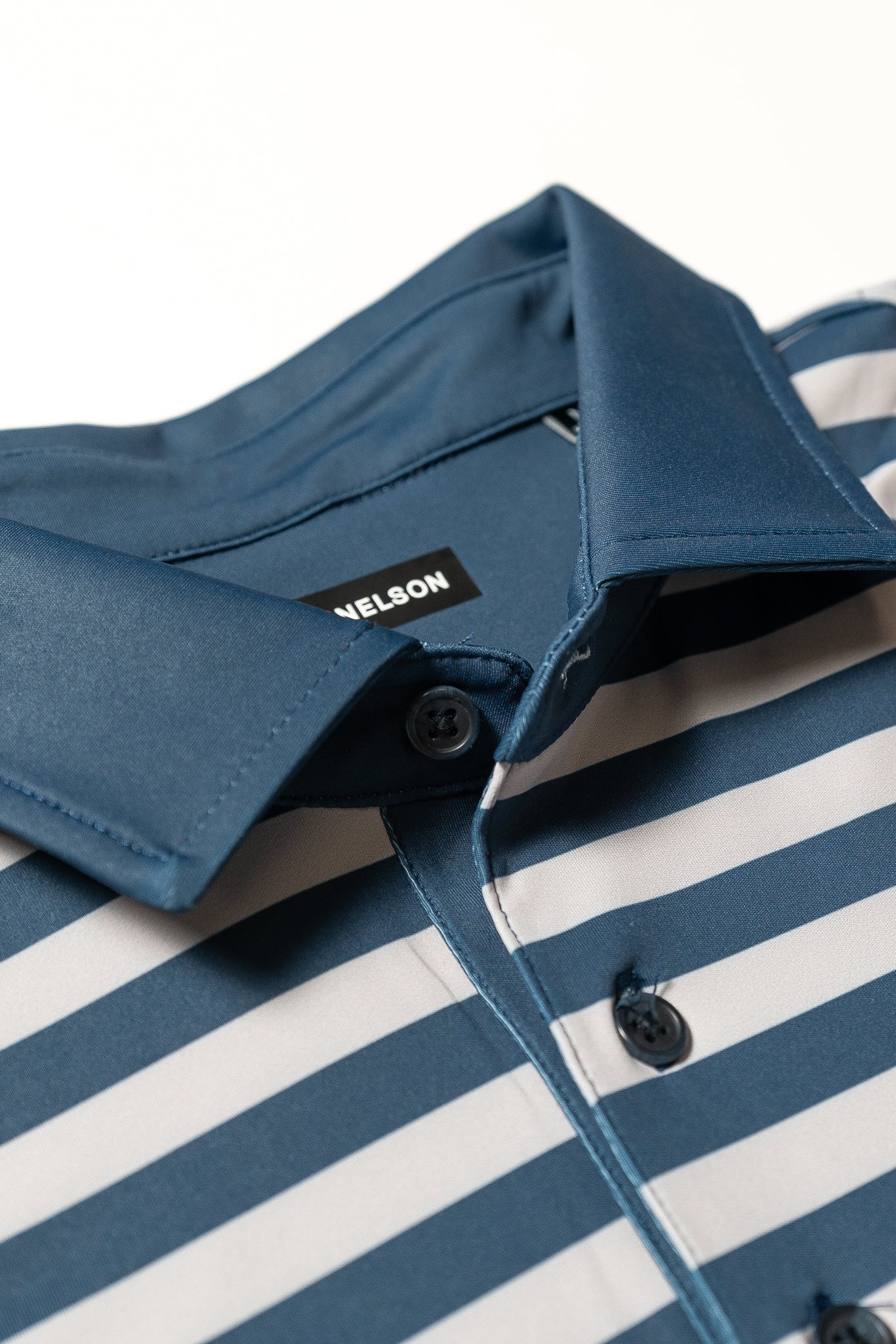 Navy and Gray Stripe Golf Polo